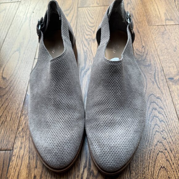 Crown Vintage Sling-Back Buckle Flats Size 10M Taupe/Gray Leather Excellent - Picture 5 of 9